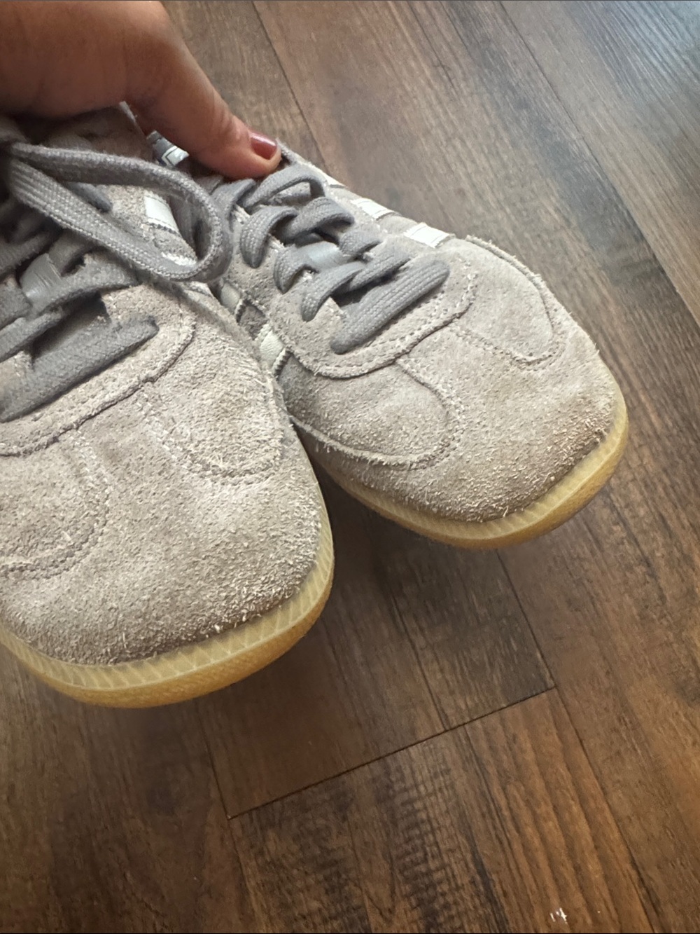 adidas Samba Suede Sneakers in Light Gray and White - Picture 15 of 15